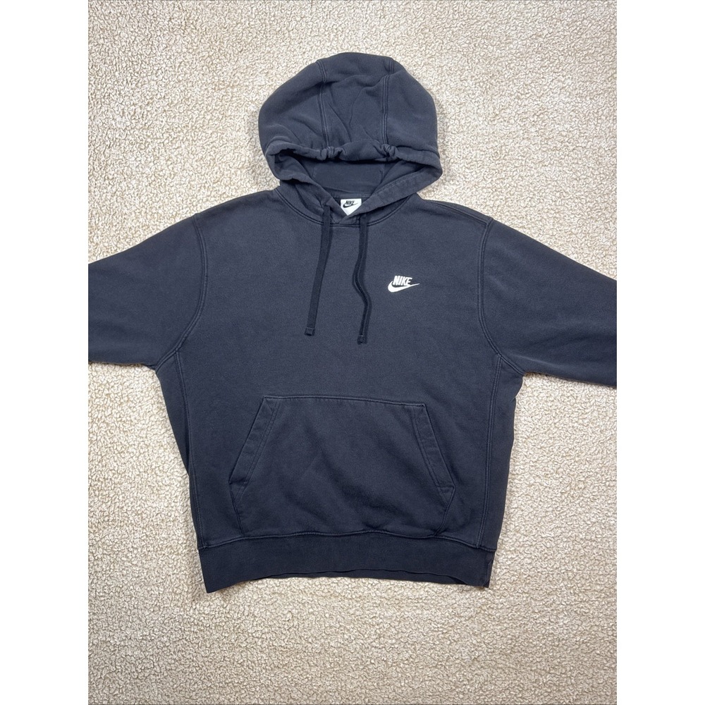 Nike Sportswear Club Fleece Pullover Hoodie Mens Medium Black BV2654‎ 010